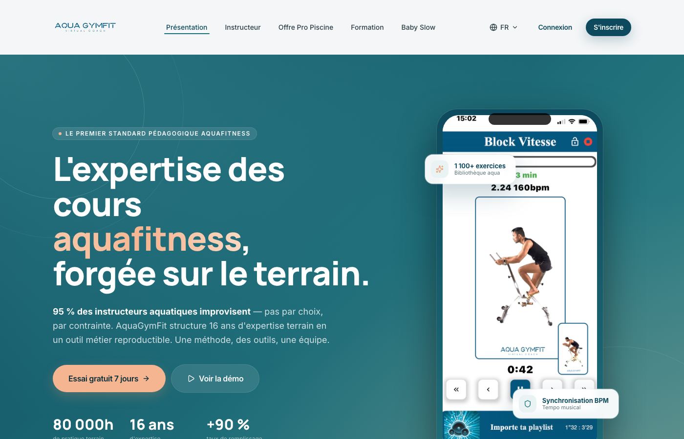 Page d'accueil du site aquagymfit.com